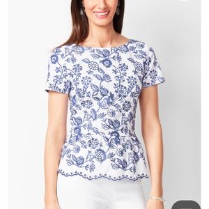 Embroidered Talbots peplum blouse
